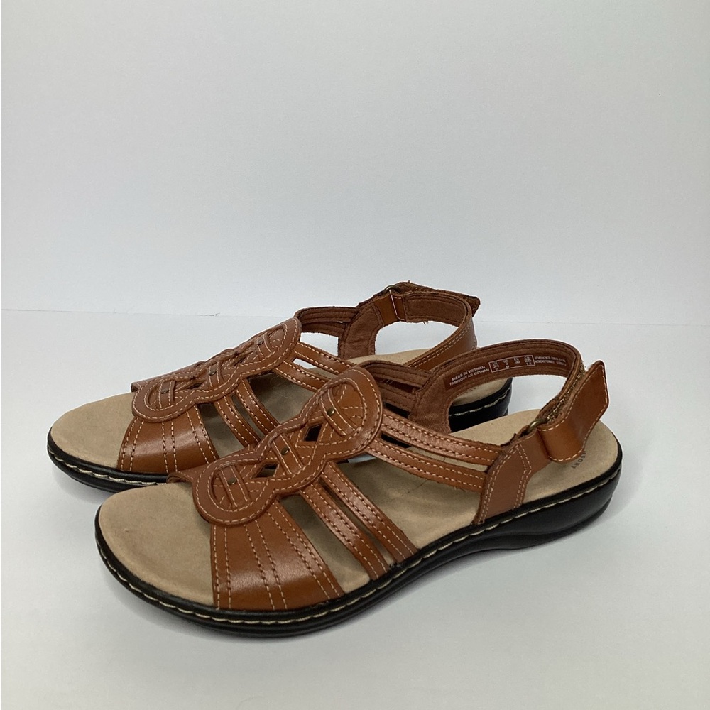 Clarks Ultimate Comfort Leisa Janna Women's Leather Slingback Sandals Brown 6